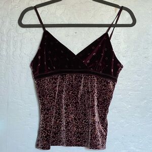Vintage Whimsigoth Tank Top Purple/Wine Colored Velvet